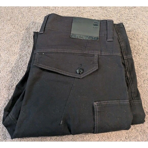 G-Star Raw Zip Pocket 3D Skinny Black Cargo Pants D21975 Men's 40x31 - Picture 1 of 6